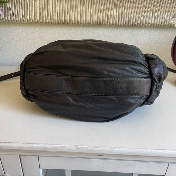 Bally Black Leather Ruched Handbag - Picture 5 of 16